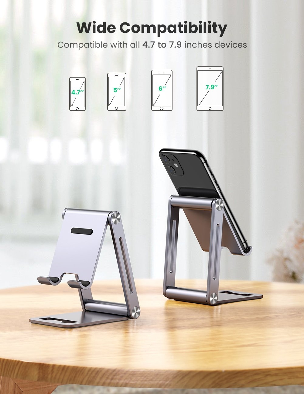 UGREEN 80708 Adjustable Aluminum Phone Holder view 6
