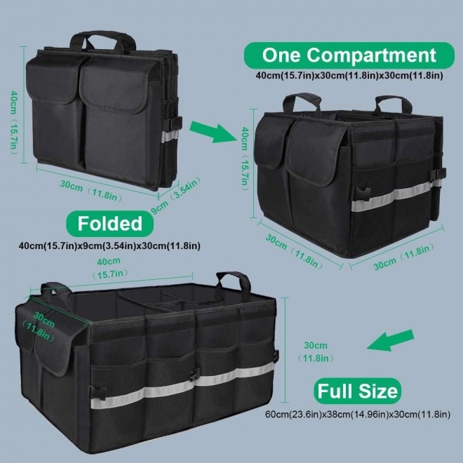 UGREEN 80710 Multifunctional Car Trunk Organizer Black view 3
