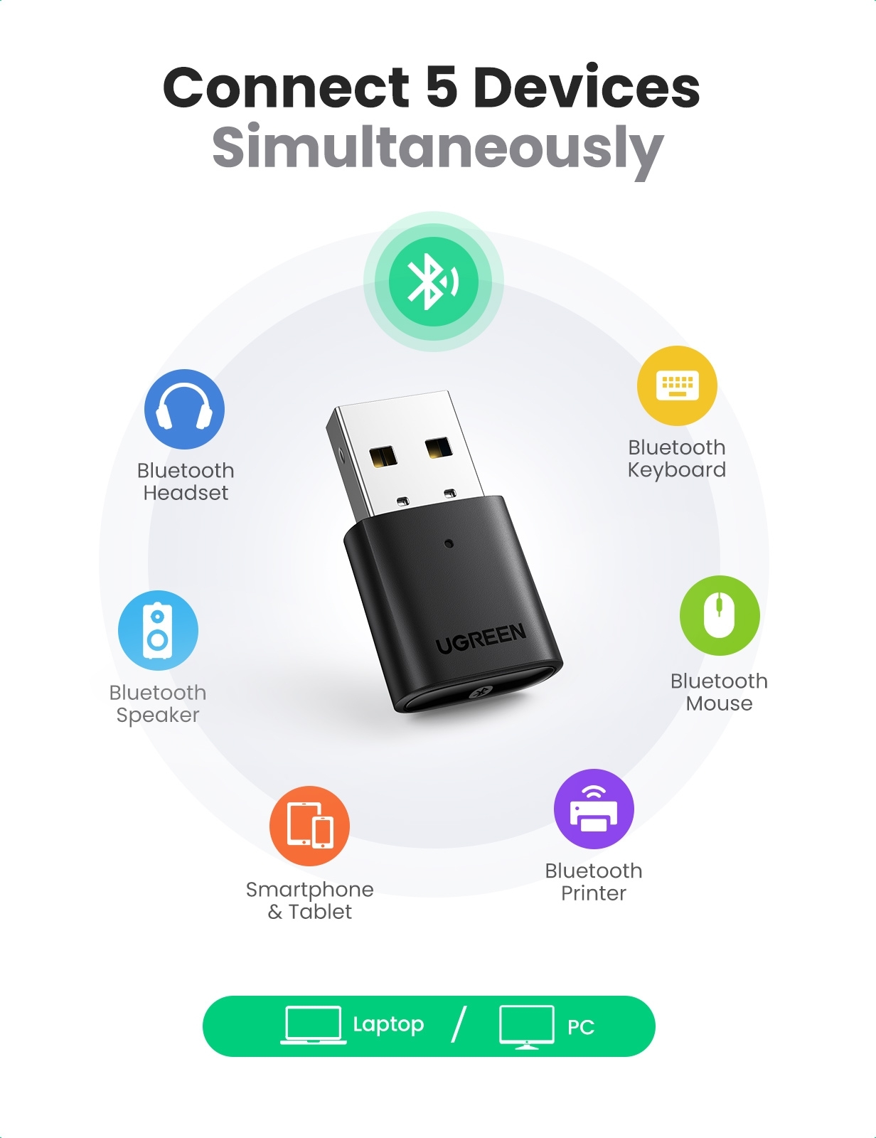 UGREEN 80889 USB Bluetooth 5.0 Adapter view 2