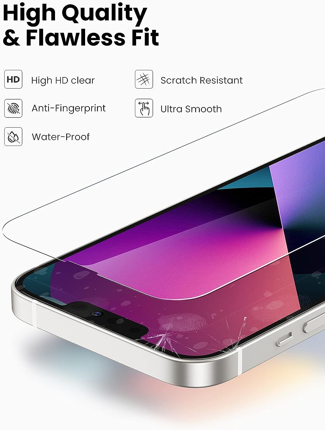 UGREEN 80969 Full Coverage HD Tempered Glass Screen Protector with view 3