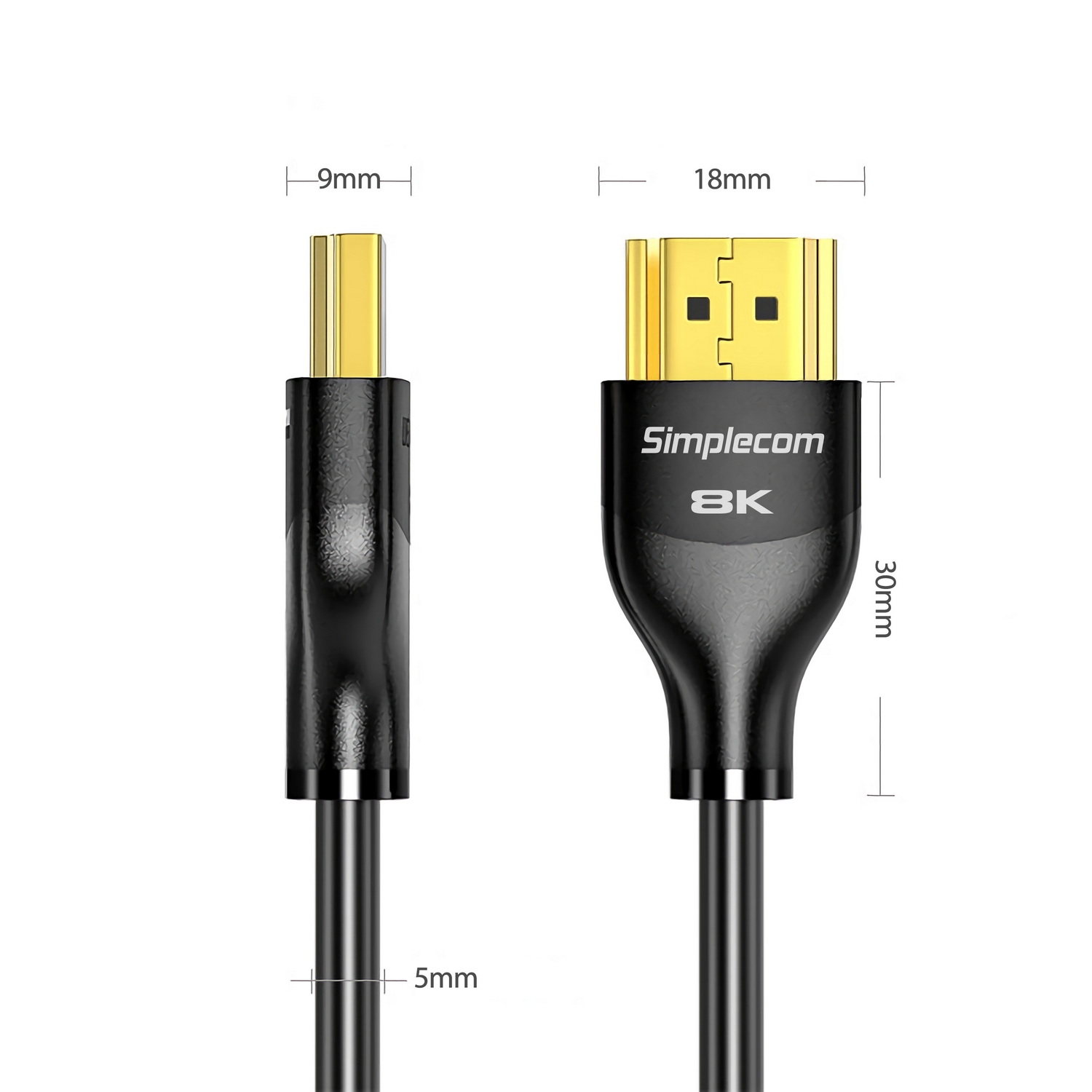 Simplecom CAH520 Ultra High Speed HDMI 2.1 Cable 48Gbps 8K@60Hz Slim Flexible 2M view 4