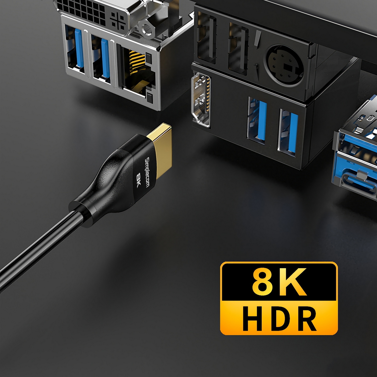 Simplecom CAH520 Ultra High Speed HDMI 2.1 Cable 48Gbps 8K@60Hz Slim Flexible 2M view 6