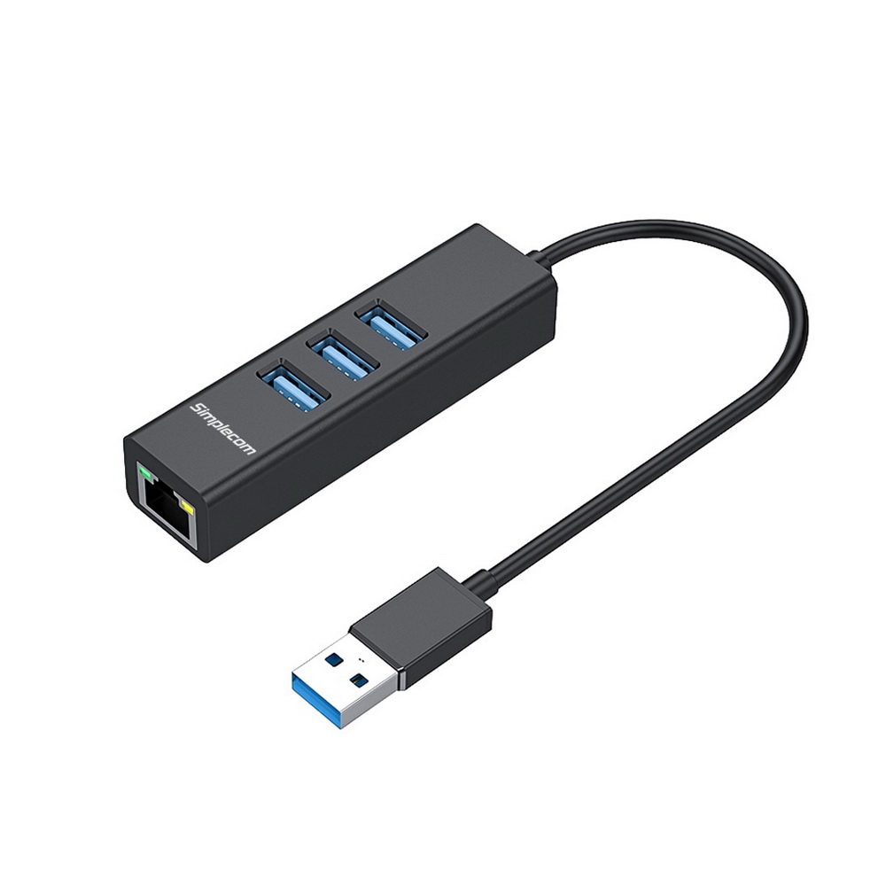 Simplecom CHN420 Aluminium 3 Port SuperSpeed USB HUB with Gigabit Ethernet