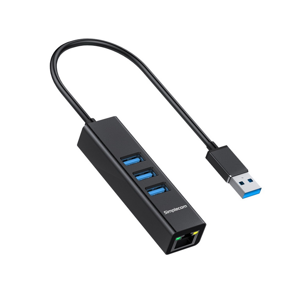 Simplecom CHN420 Aluminium 3 Port SuperSpeed USB HUB with Gigabit Ethernet view 2