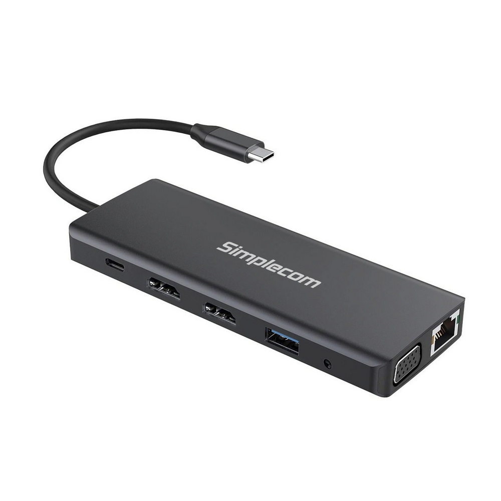 Simplecom CHN612 USB-C 12-in-1 Multiport Docking Station Dual HDMI + VGA view 3