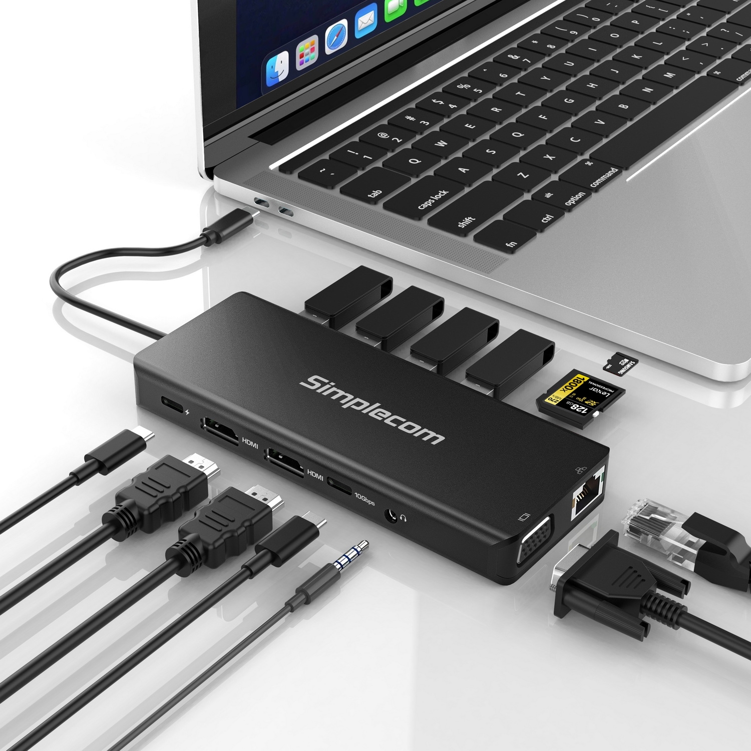 Simplecom CHN613 USB-C 13-in-1 Multiport Docking Station Dual HDMI + VGA view 5