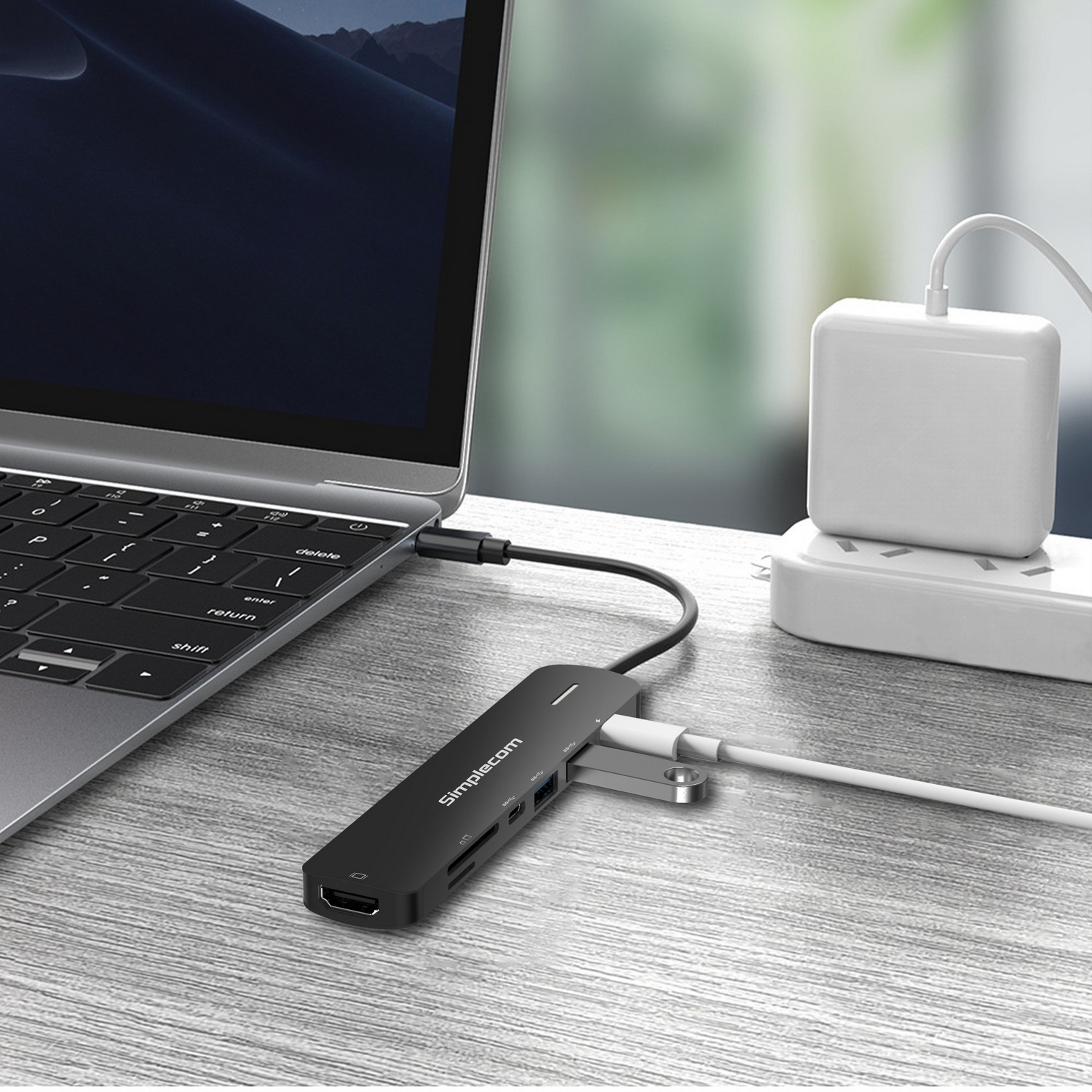 Simplecom CHT570 USB-C SuperSpeed 7-in-1 Multiport Hub Adapter HDMI 2.0 view 6