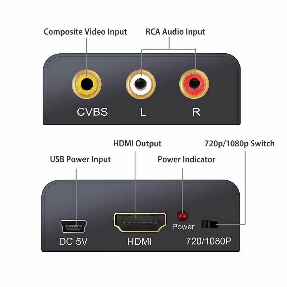 Simplecom CM401v2 Composite AV CVBS to HDMI Video Converter 1080p Upscaler view 3
