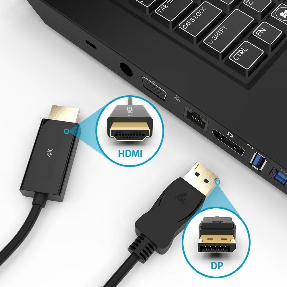 Simplecom DA201 4K DisplayPort to HDMI Cable 2160P Ultra HD 1.8M view 3