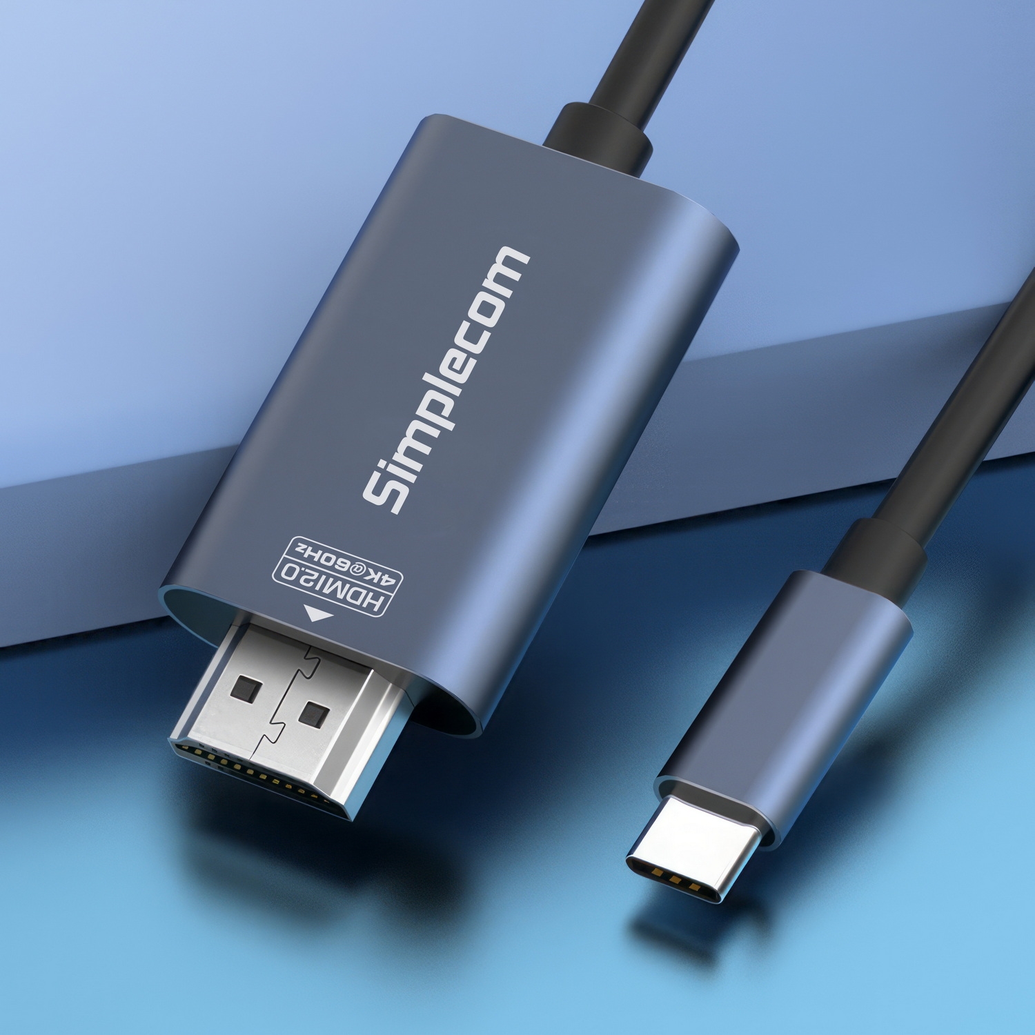 Simplecom DA322 USB-C Type-C to HDMI 2.0 Cable 2M HDCP 4K@60Hz view 3