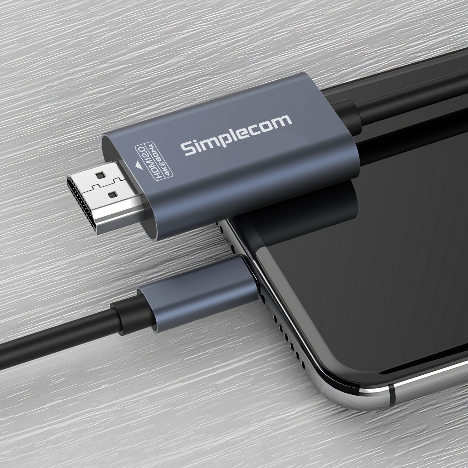 Simplecom DA322 USB-C Type-C to HDMI 2.0 Cable 2M HDCP 4K@60Hz view 5