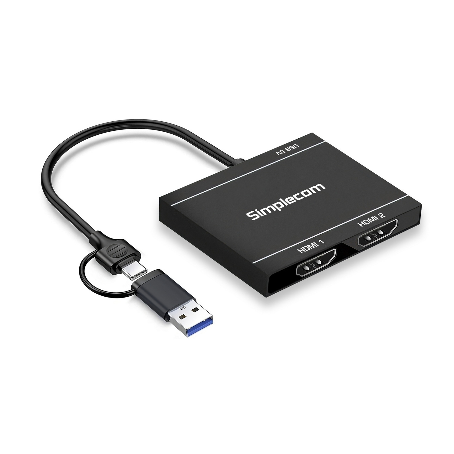 Simplecom DA327 USB 3.0 or USB-C to Dual HDMI Display Adapter for 2x 1080p view 2