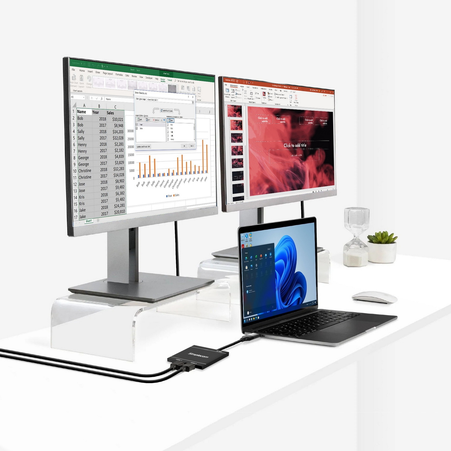 Simplecom DA327 USB 3.0 or USB-C to Dual HDMI Display Adapter for 2x 1080p view 5