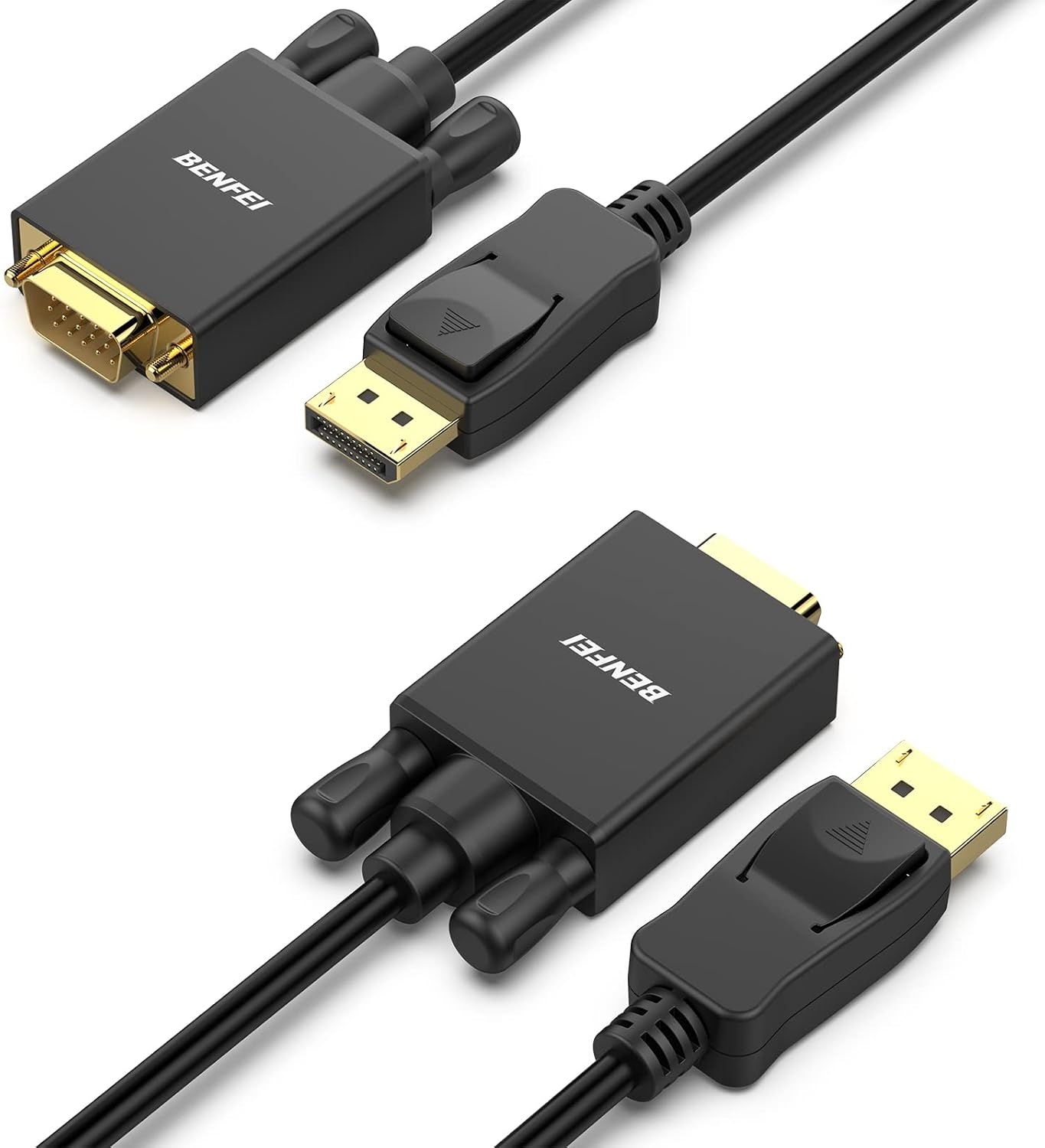 BENFEI 000123BK-10F Uni-Directional DP DisplayPort to VGA Cable Male-Male