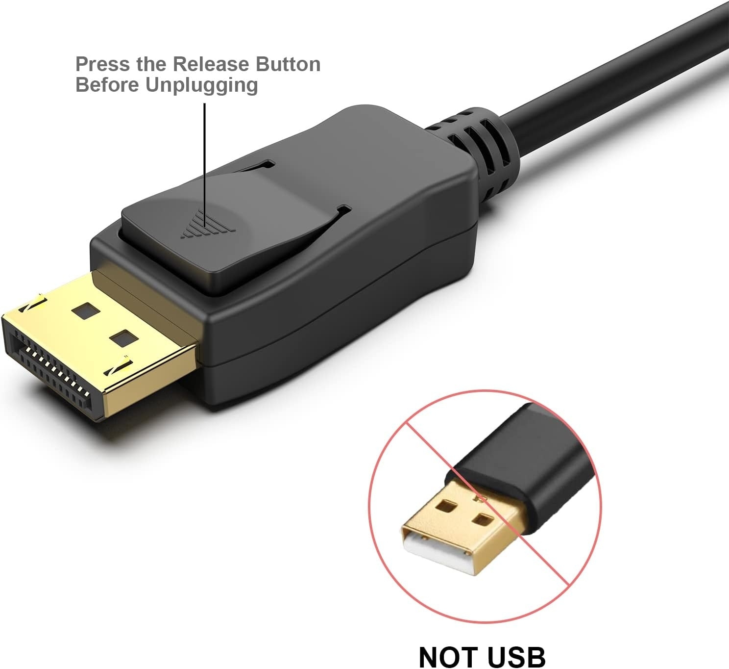 BENFEI DisplayPort to DisplayPort 8K @ 60Hz Cable 1.8m view 6