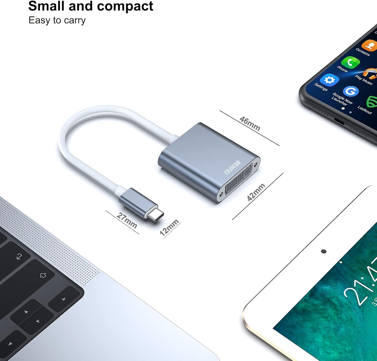 BENFEI 000164GY USB C to DVI Adapter [Thunderbolt 3/4 Compatible] view 4