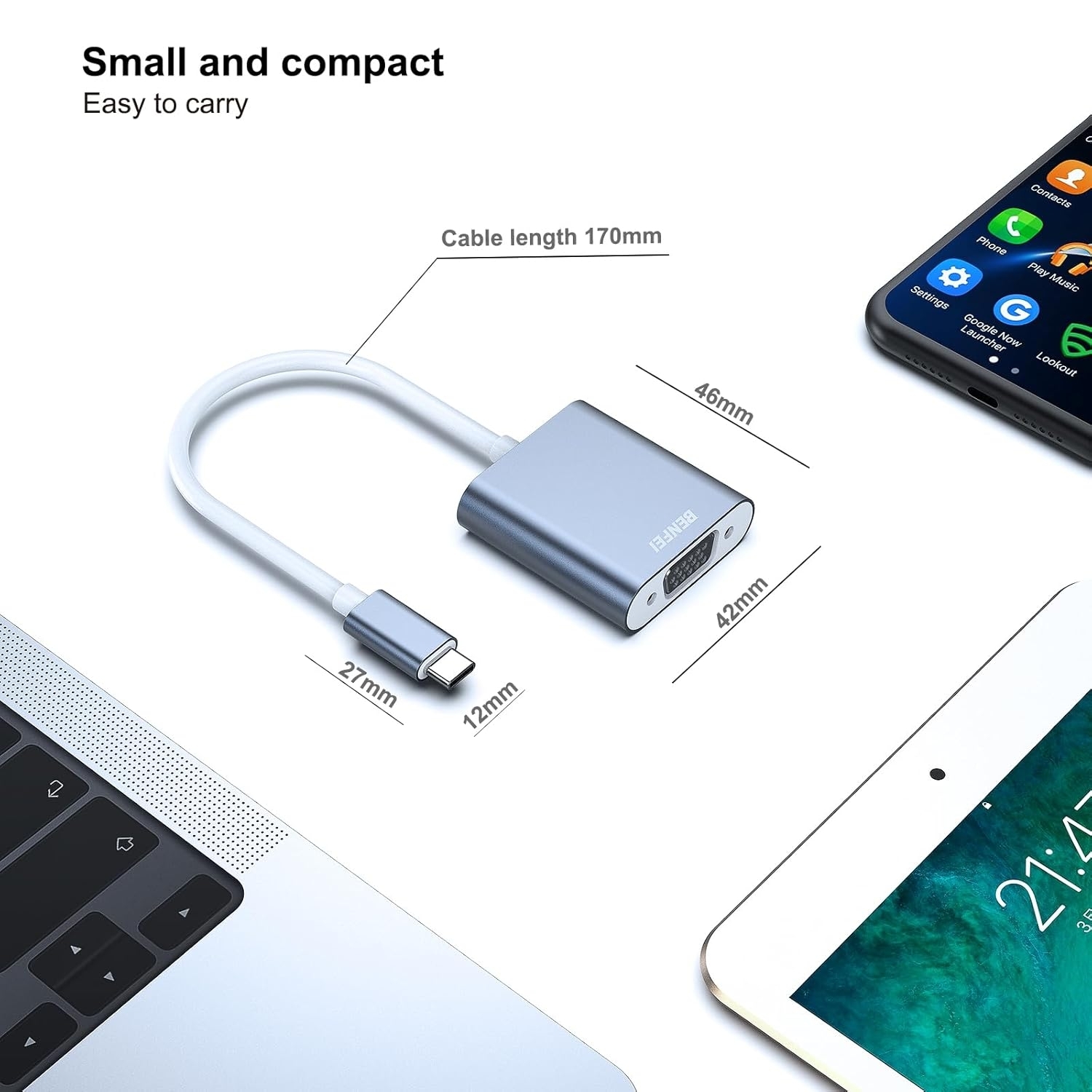 BENFEI USB C to VGA Adapter (Thunderbolt 3) view 4