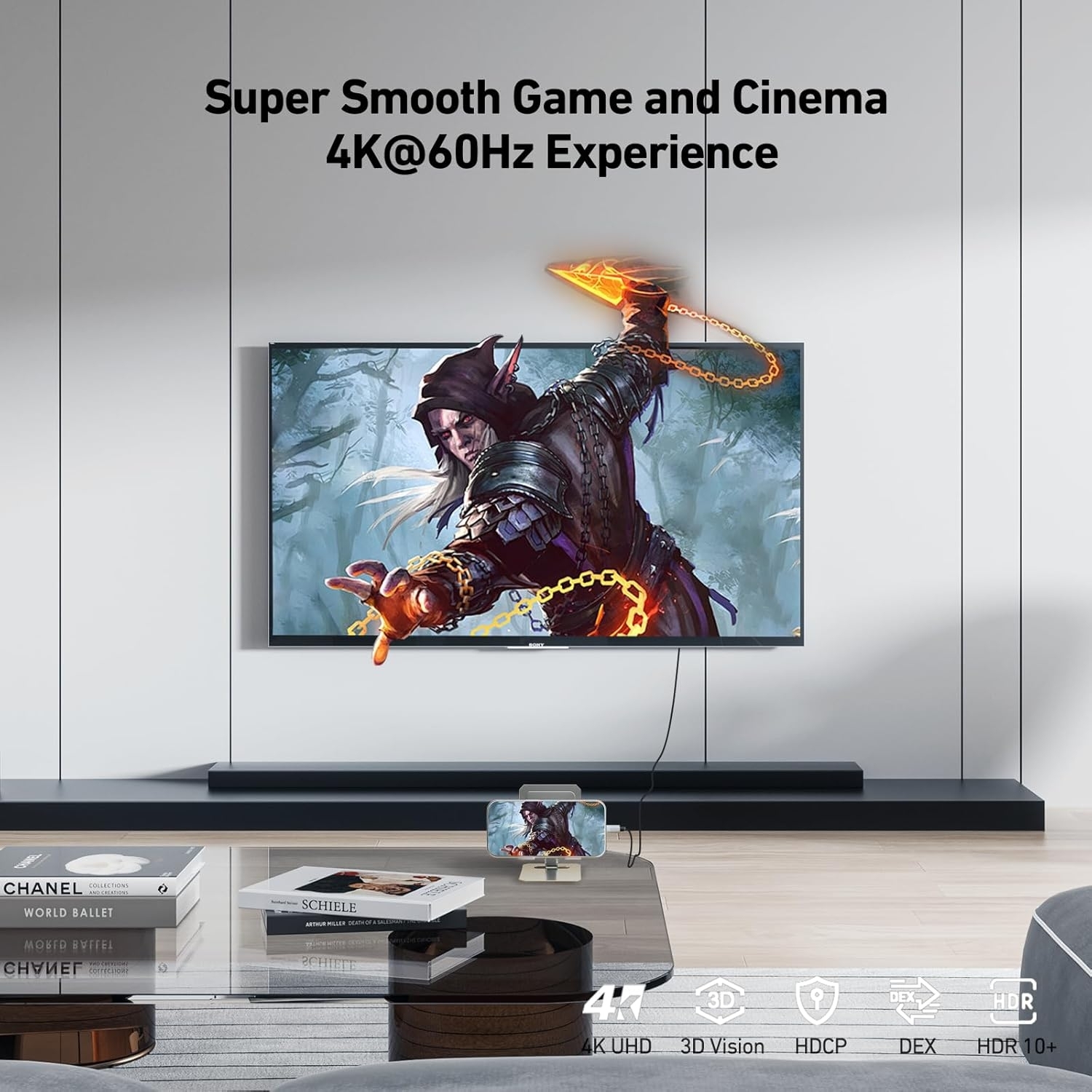 BENFEI 206GY-3F USB-C to HDMI 0.9M Cable 4K@60Hz, Aluminum Shell, Nylon Braided view 2