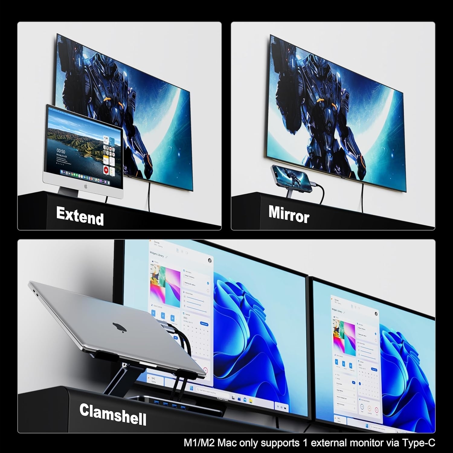 BENFEI 206GY-3F USB-C to HDMI 0.9M Cable 4K@60Hz, Aluminum Shell, Nylon Braided view 3