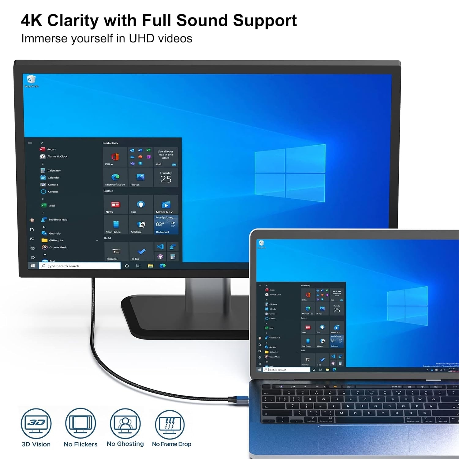 BENFEI 207GY-3F USB-C to DP 0.9m 8K@60Hz Thunderbolt 3 view 2