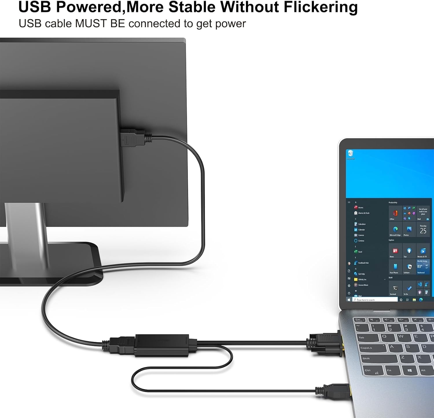 BENFEI 210BK VGA to HDMI Adapter with Audio Support and 1080P Resolution view 4