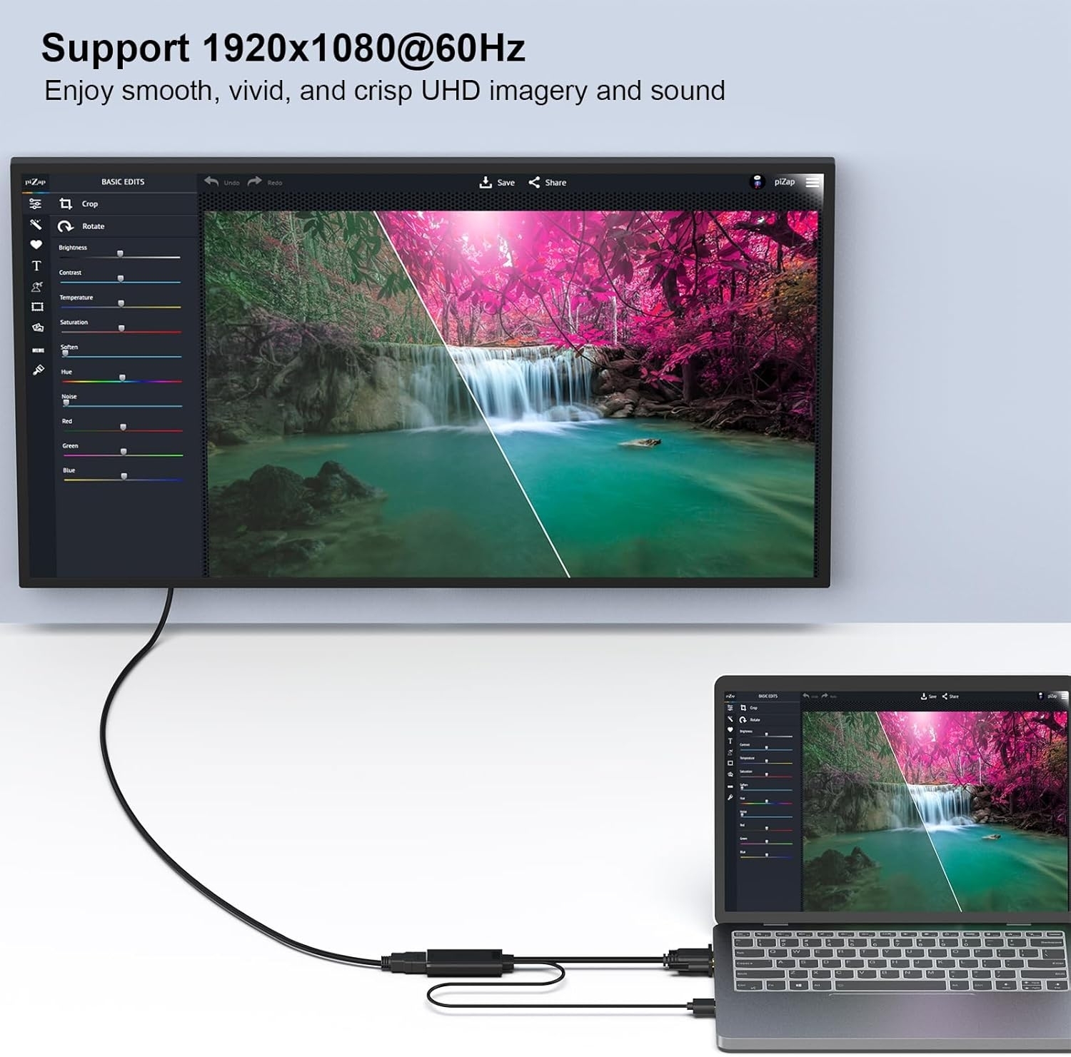 BENFEI 210BK VGA to HDMI Adapter with Audio Support and 1080P Resolution view 6