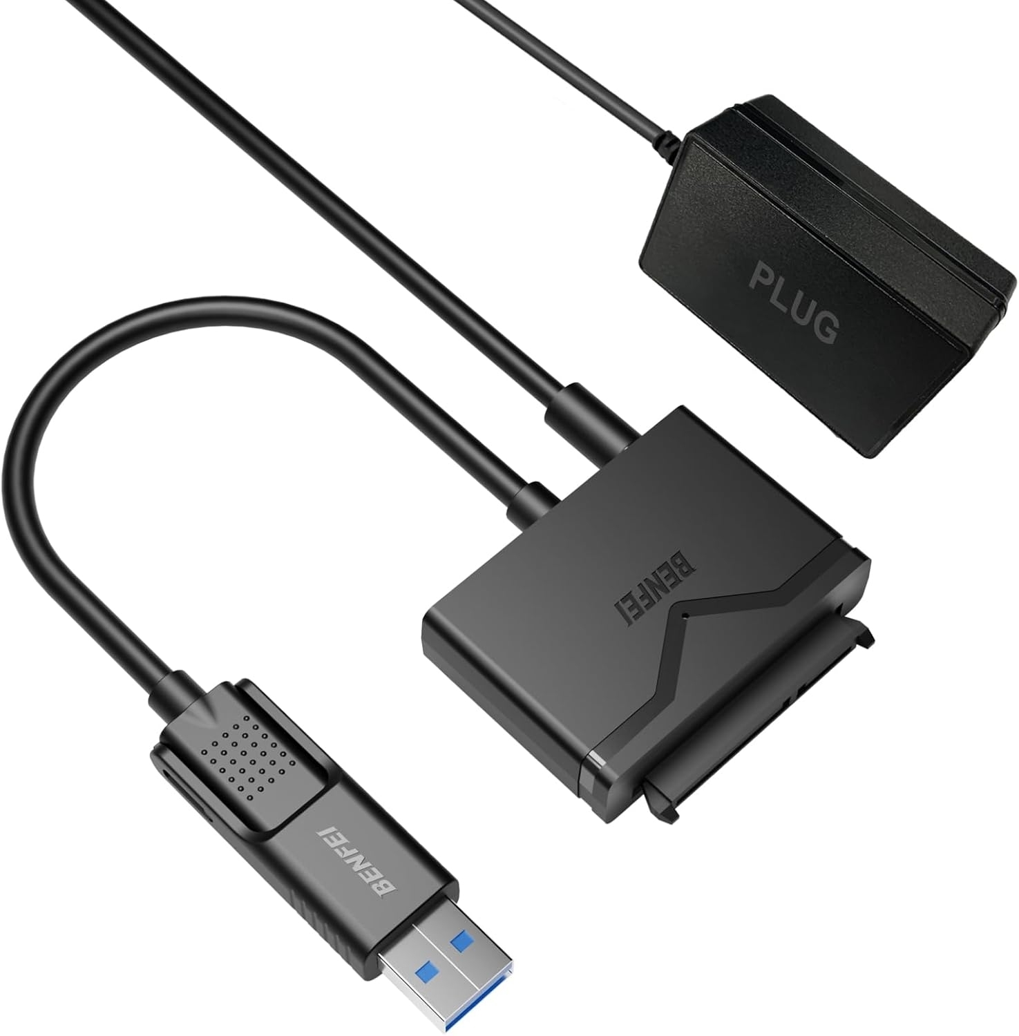 BENFEI 221BK USB 3.0 to SATA III Hard Drive Adapter for 2.5/3.5-inch HDD/SSD