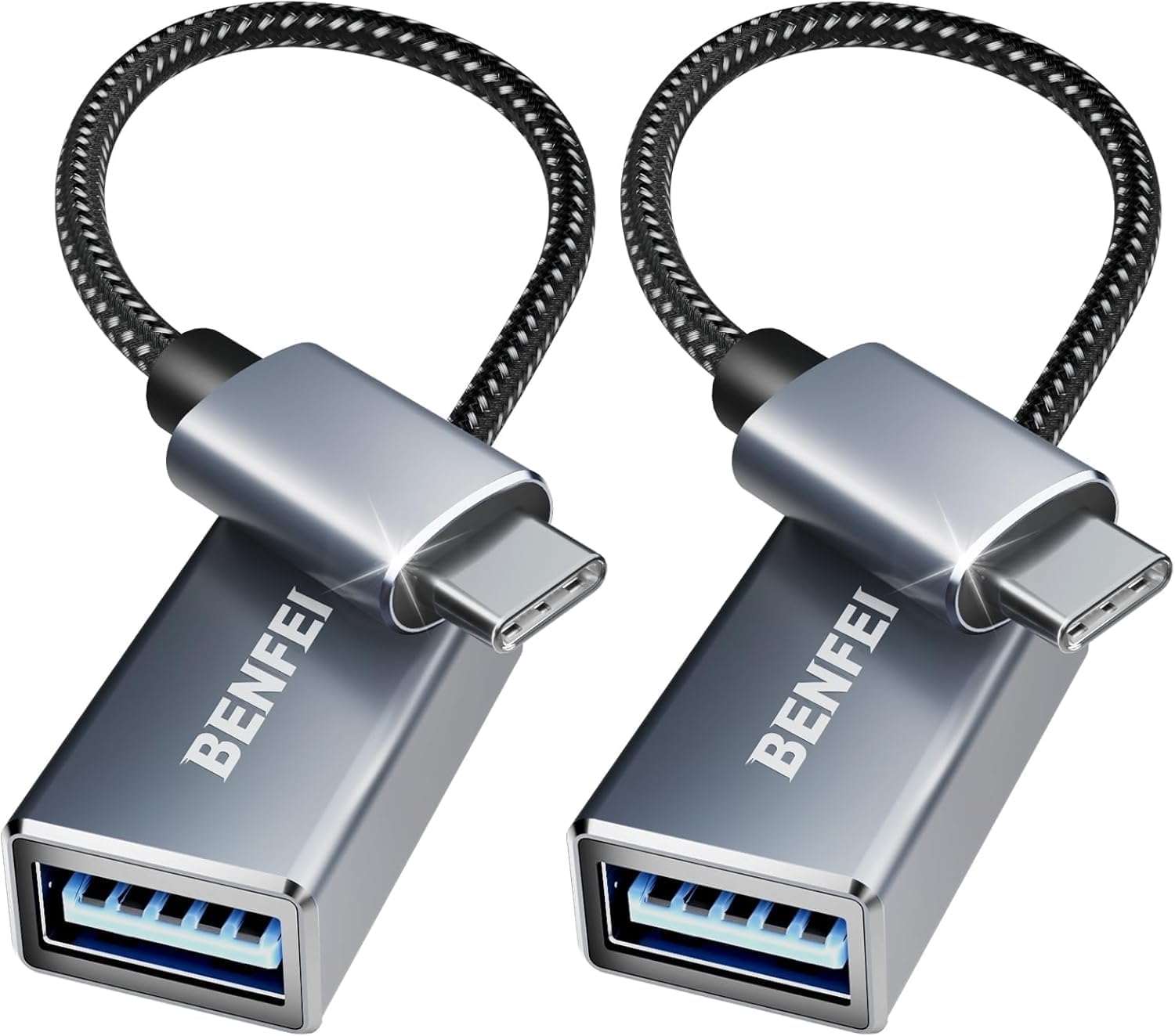 BENFEI 262GY-2P USB 3.0 USB-C to USB-A Adapter (2-pack)