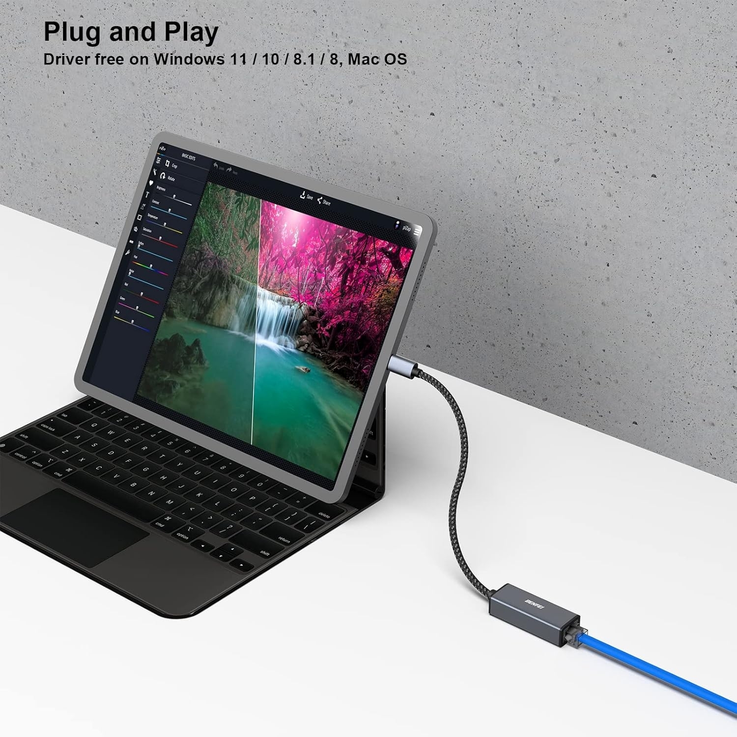 BENFEI USB-C to Ethernet Adapter (Thunderbolt 3 to RJ45) view 6