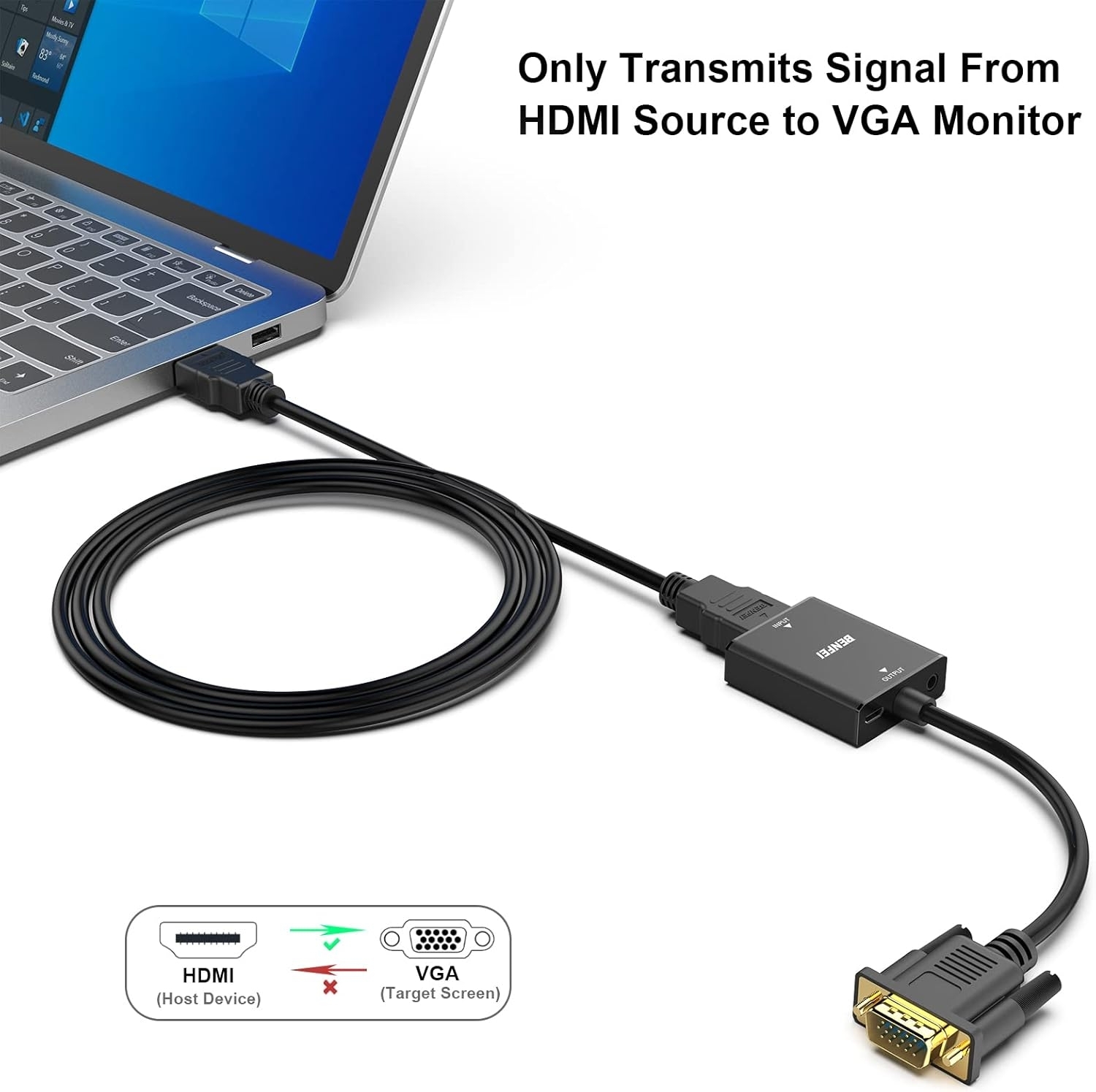 BENFEI HDMI to VGA, Uni-Directional HDMI Computer to VGA Monitor Adapter view 4