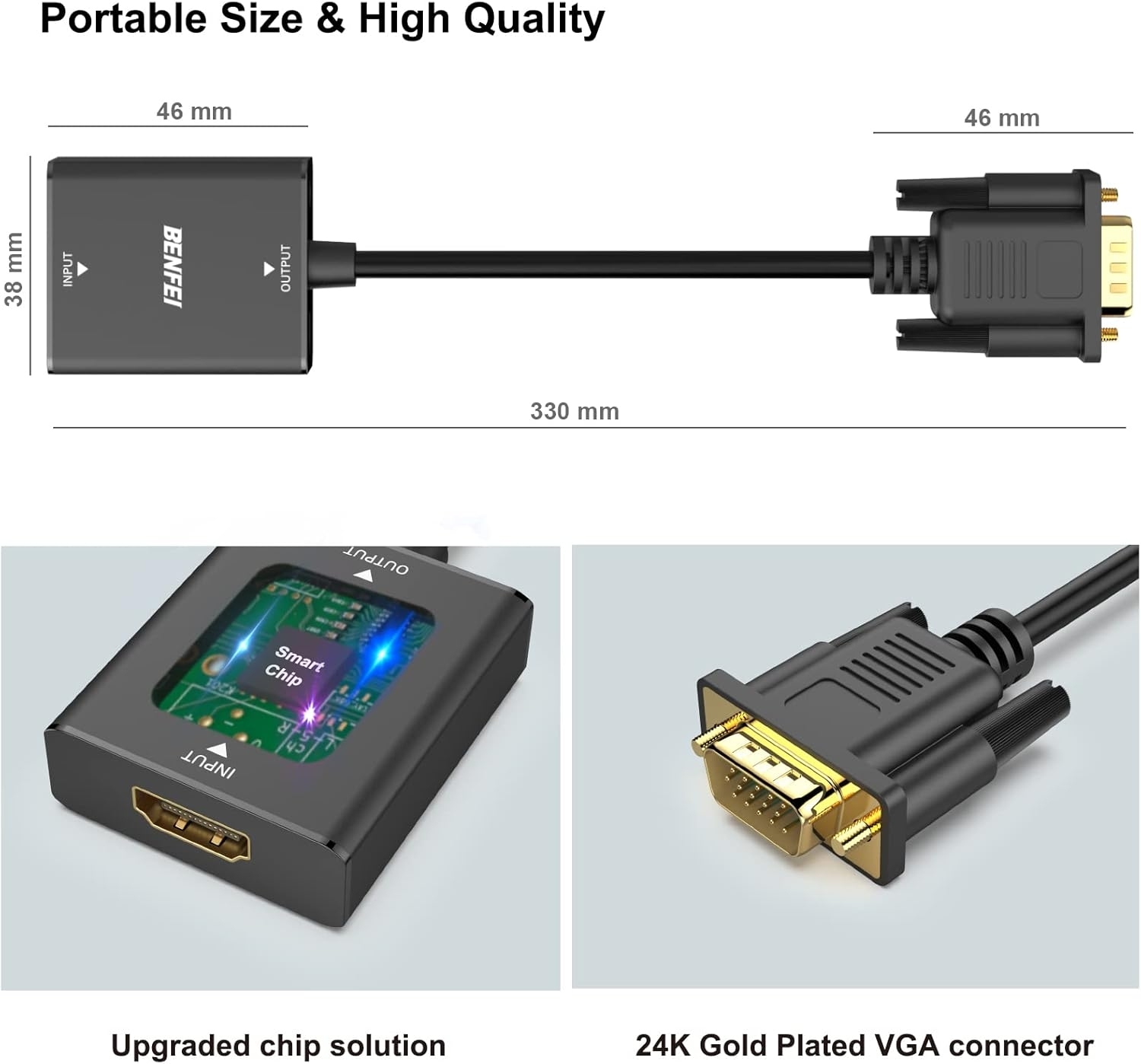 BENFEI HDMI to VGA, Uni-Directional HDMI Computer to VGA Monitor Adapter view 8