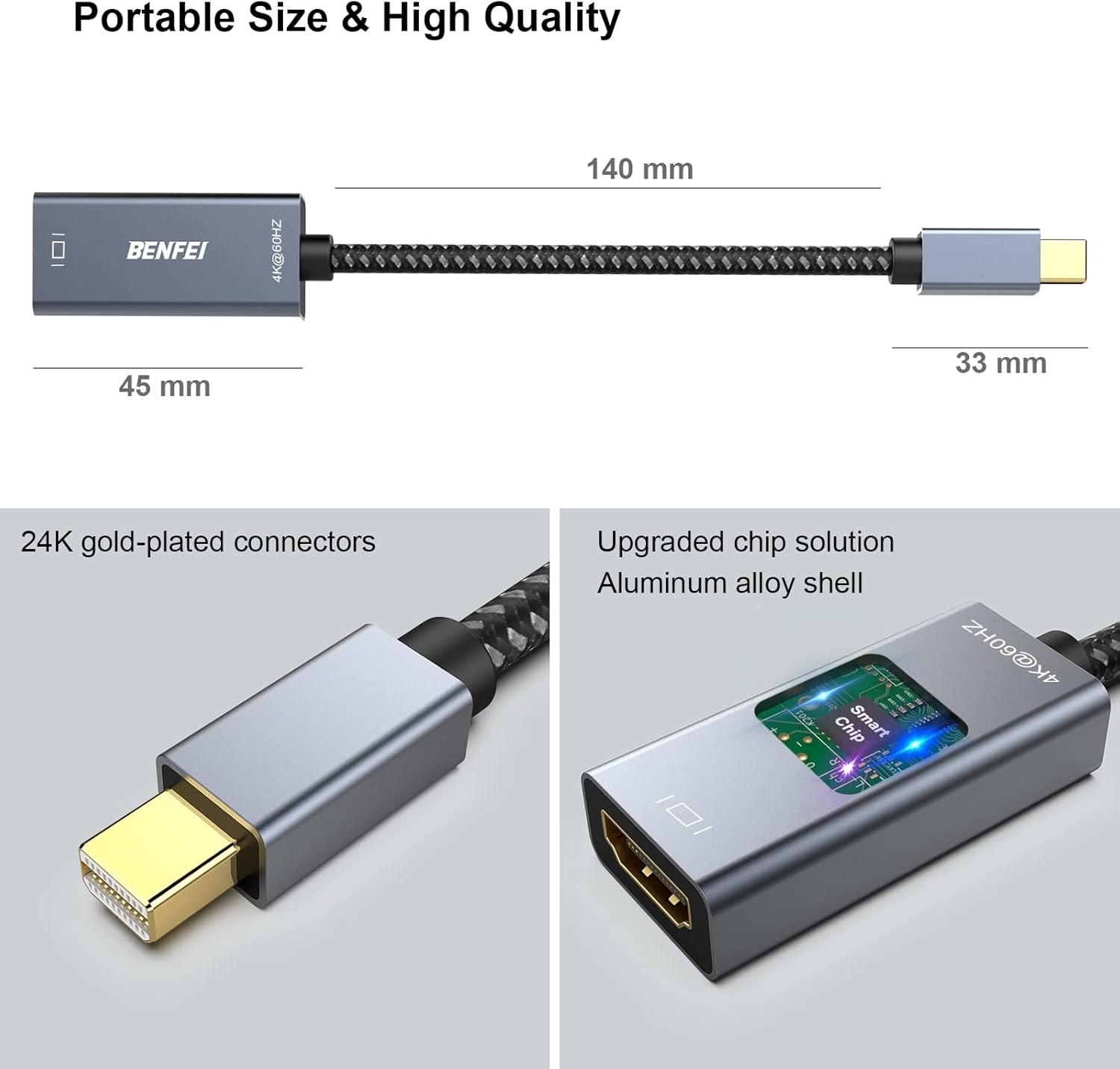 BENFEI Mini DP to HDMI Adapter (Thunderbolt Compatible) view 6
