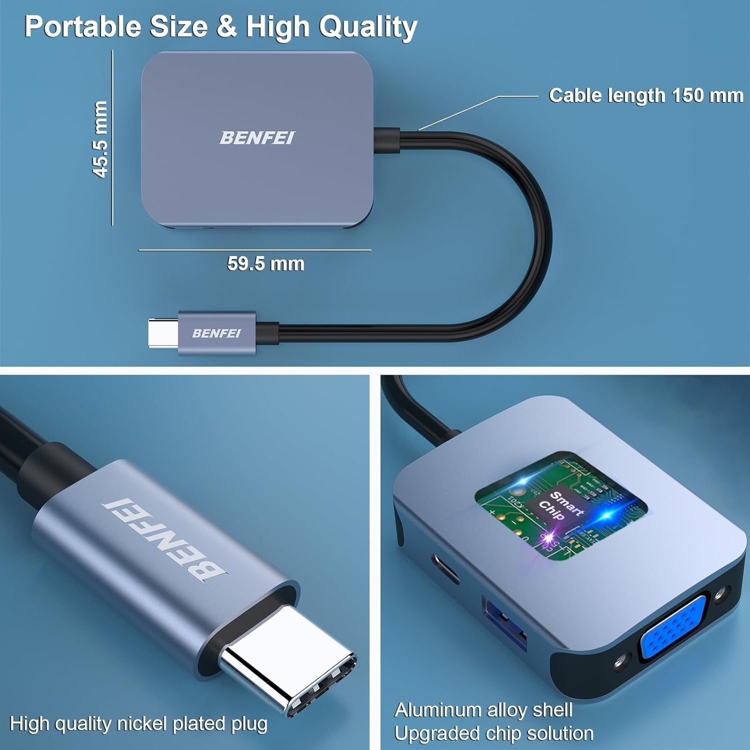 BENFEI USB C HUB 4-in-1 view 6