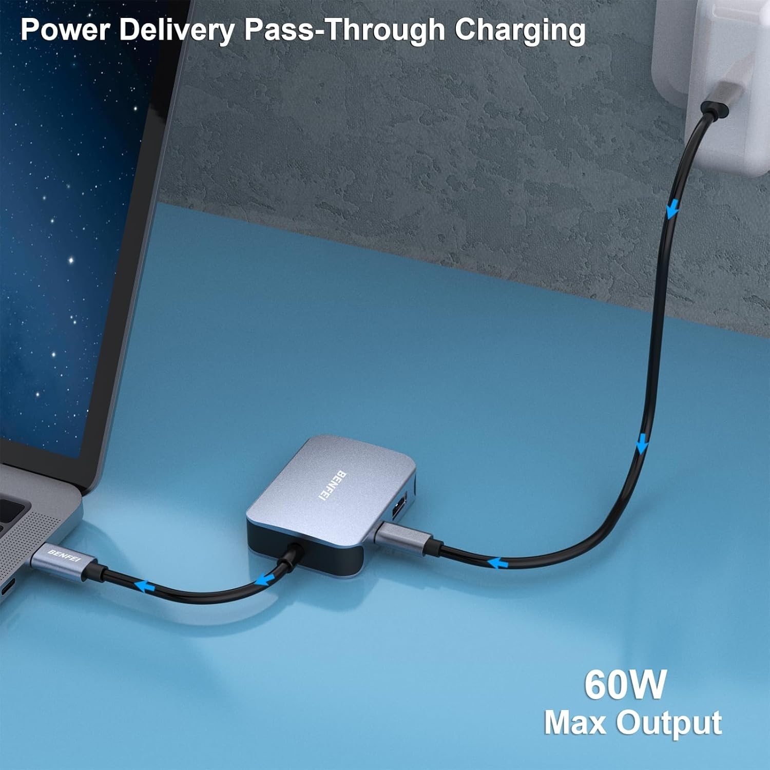 BENFEI USB C HUB 4-in-1 view 7