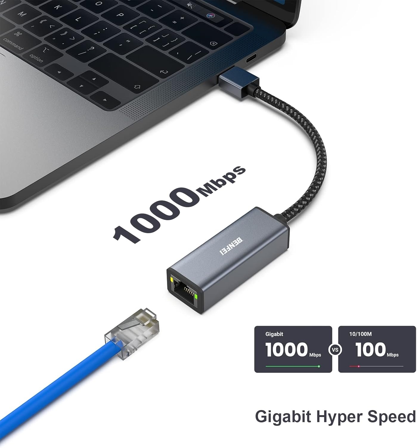 BENFEI USB 3.0 to Gigabit Ethernet Adapter view 2