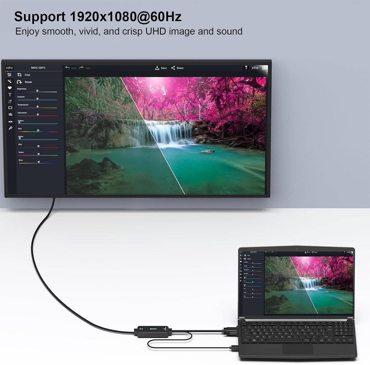 BENFEI 324BK VGA to HDMI Cable with Audio, 1080P Uni-Directional 1.8M view 5