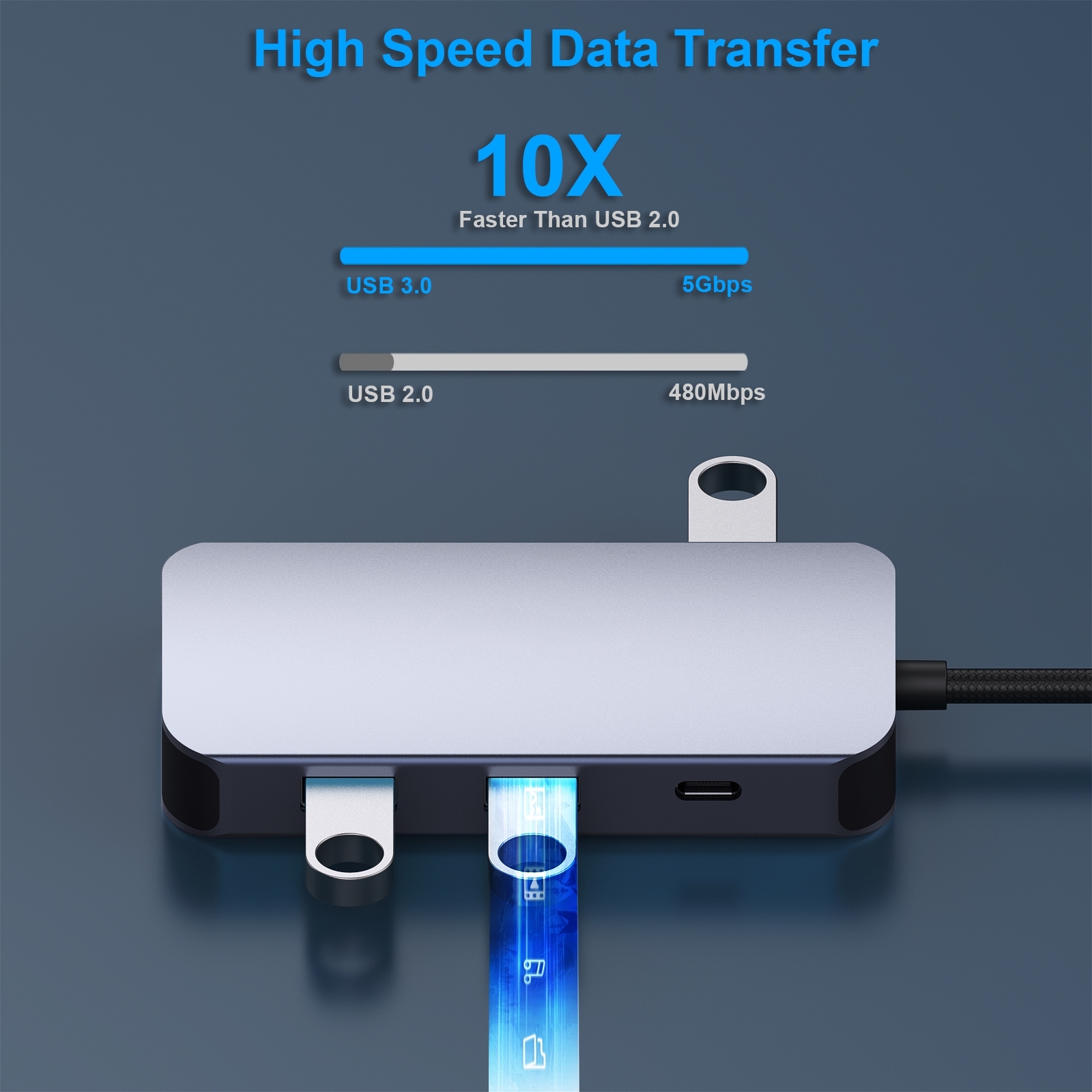 BENFEI 335GY USB-C Hub with Triple Display view 4