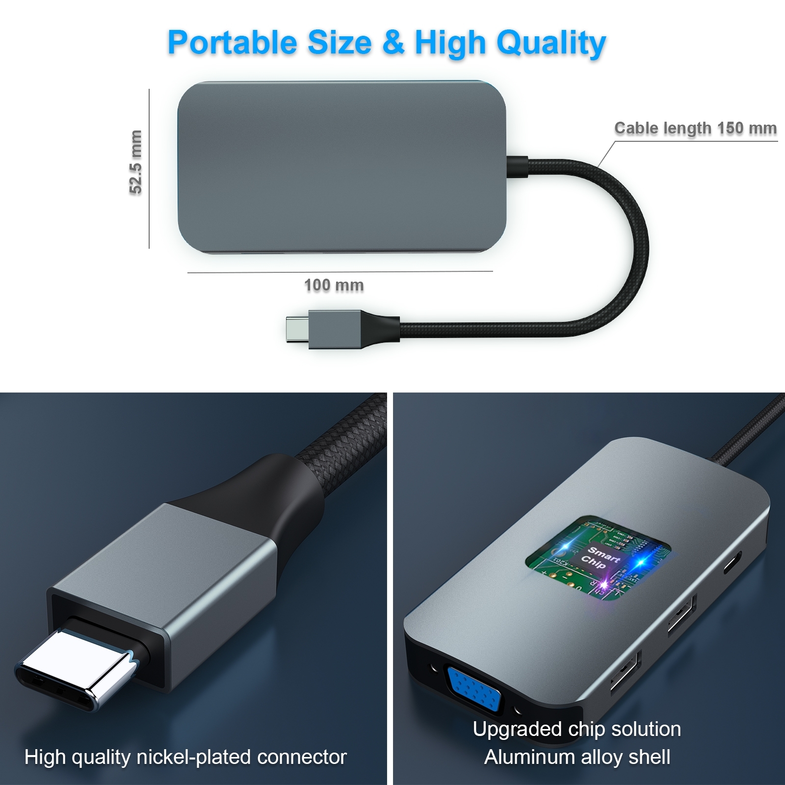 BENFEI 335GY USB-C Hub with Triple Display view 5