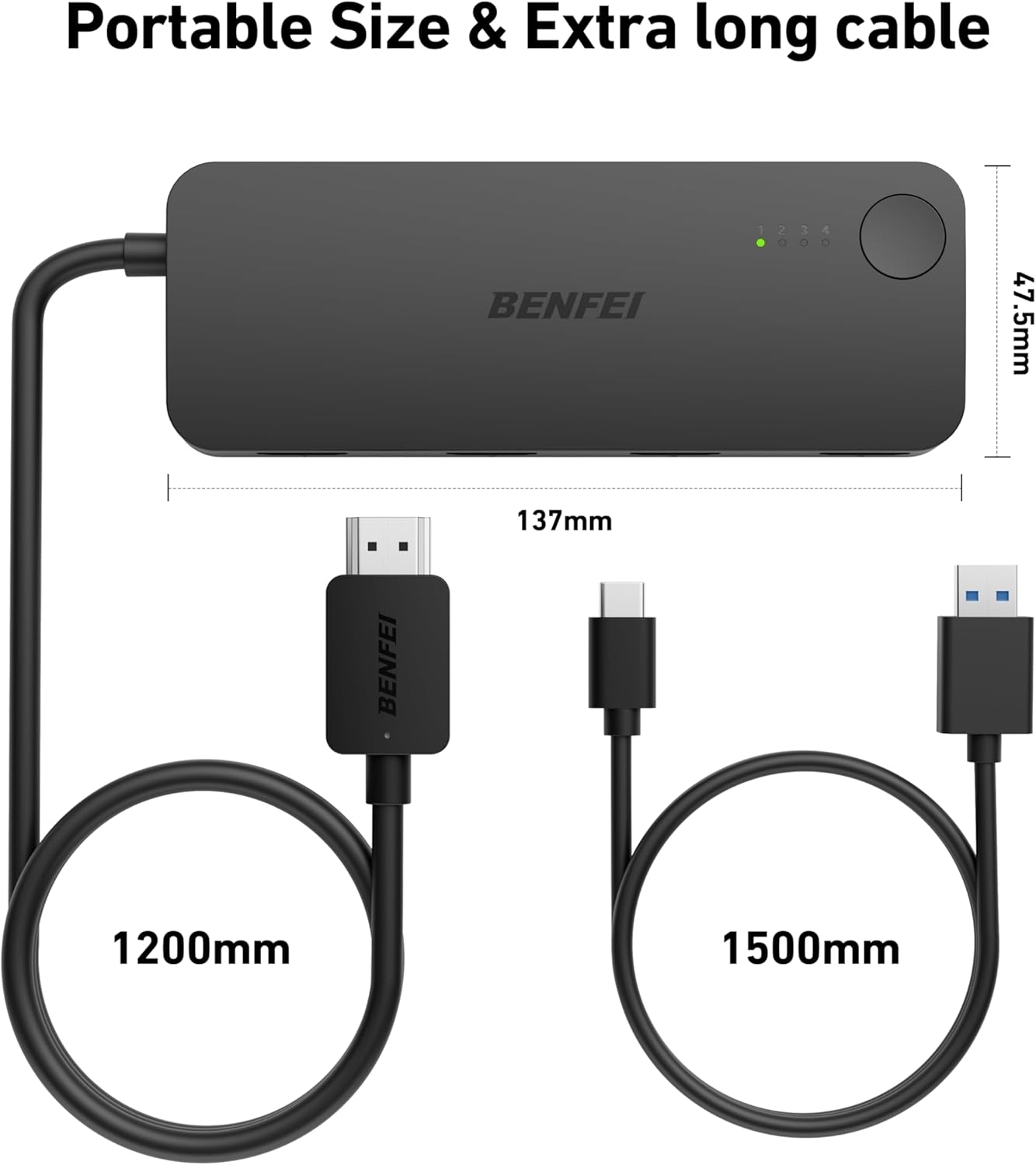 BENFEI 365BK HDMI Switch 4 in 1 Out 4K@60Hz view 7