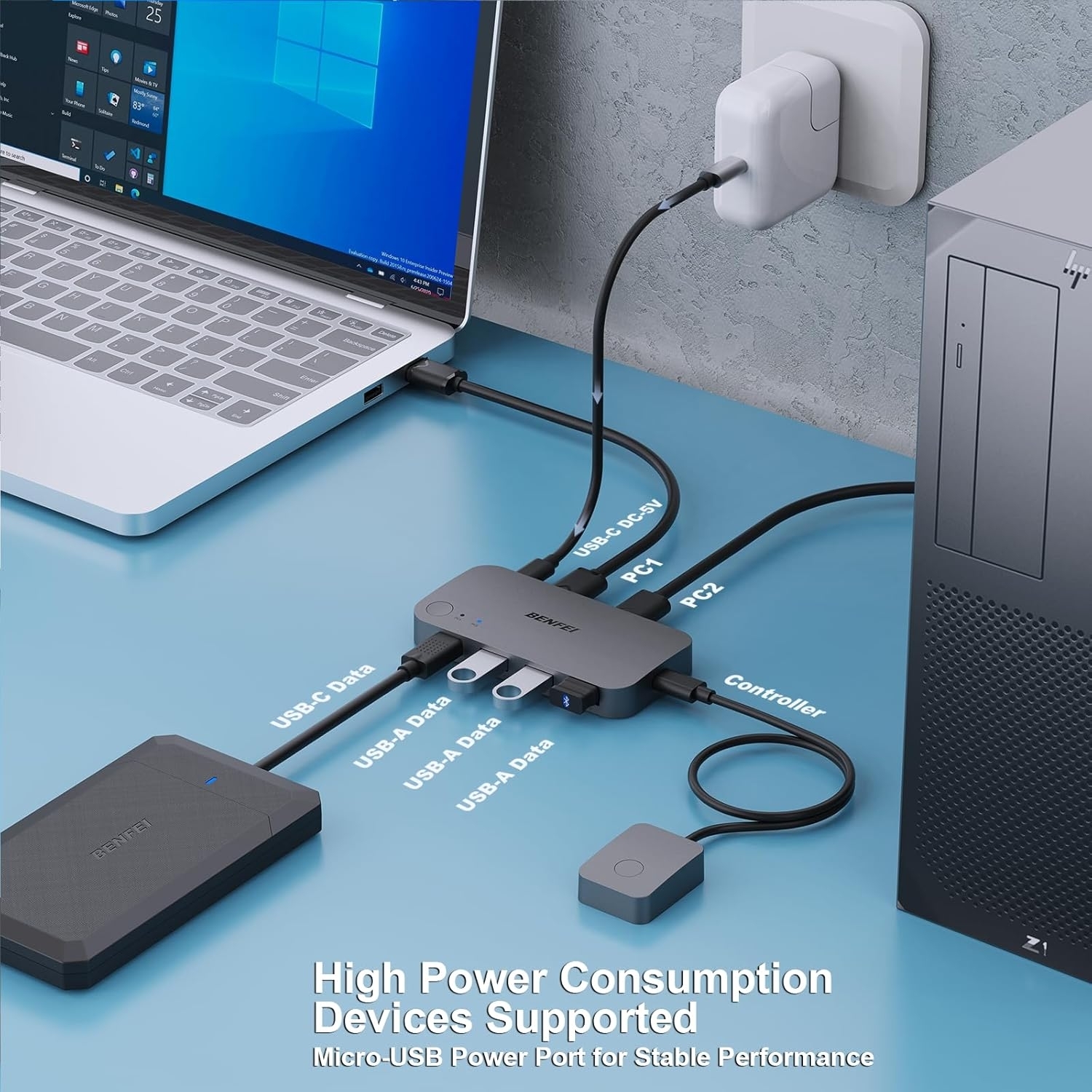 BENFEI 000376BK USB 3.0 Switch view 2