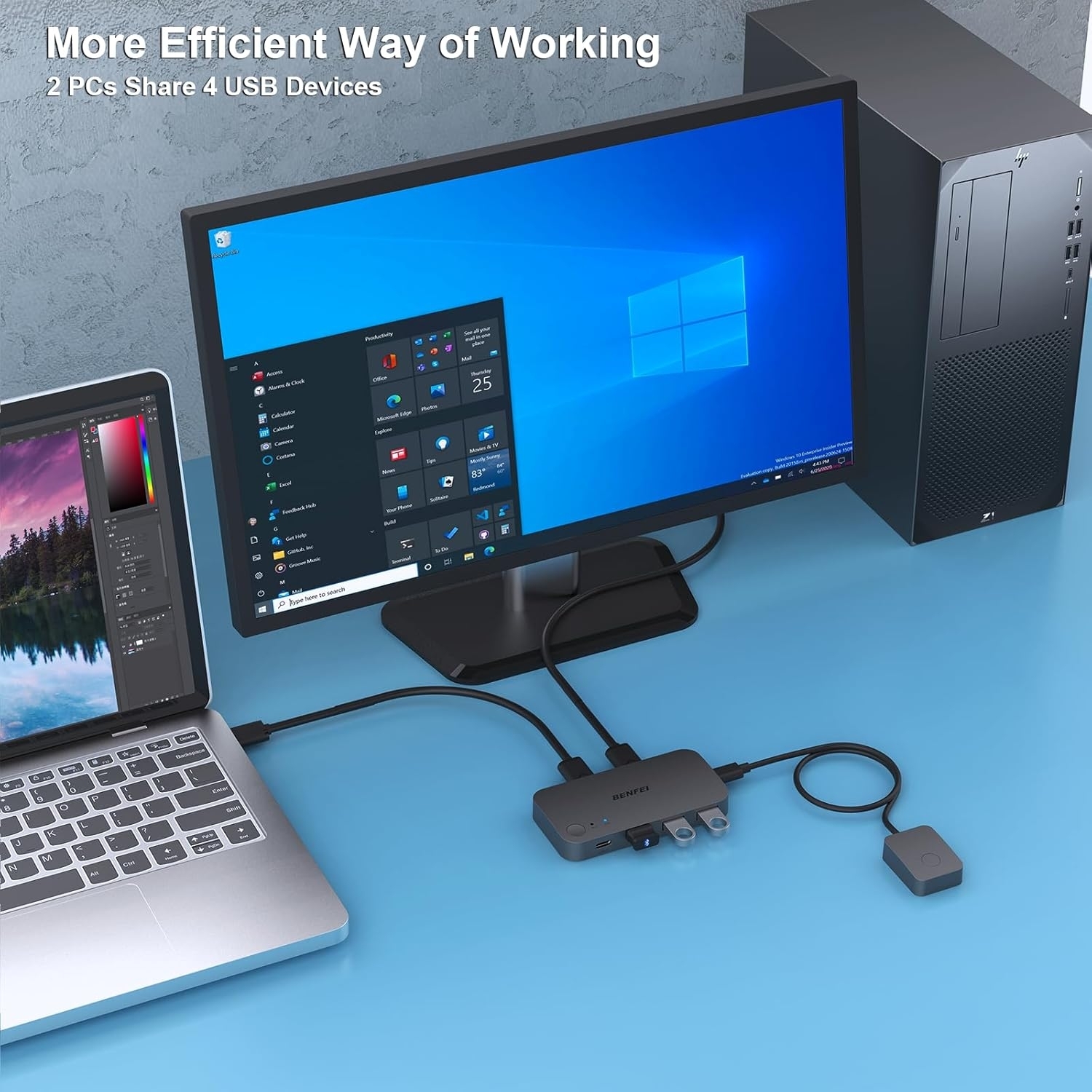 BENFEI 000376BK USB 3.0 Switch view 3