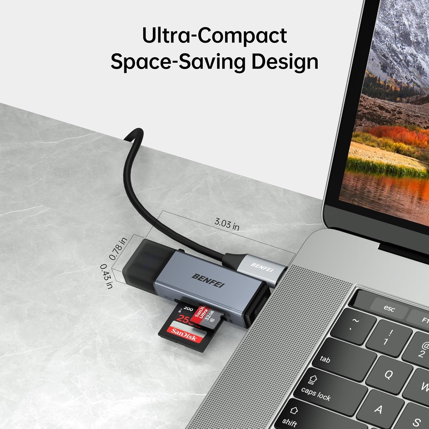 BENFEI SD Card Reader, USB C to SD Micro SD Card Memory Card Adapter view 5