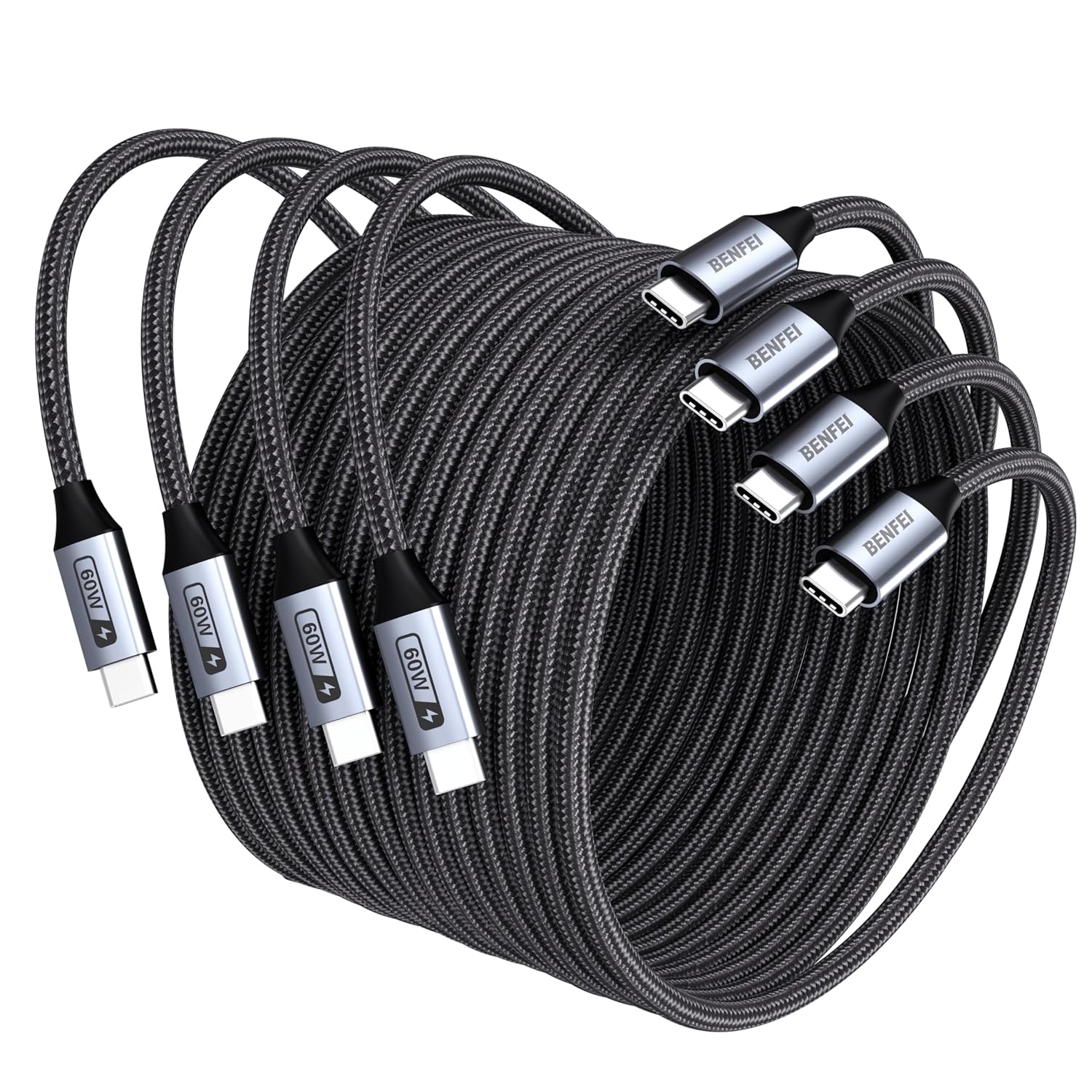 BENFEI 000382GY-4P USB C Fast Charging 60W Cable
