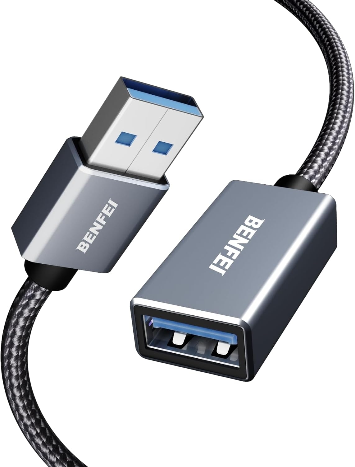 BENFEI 393GY-2M USB3.0 Male to Female Extension cable Nylon Braided 2M