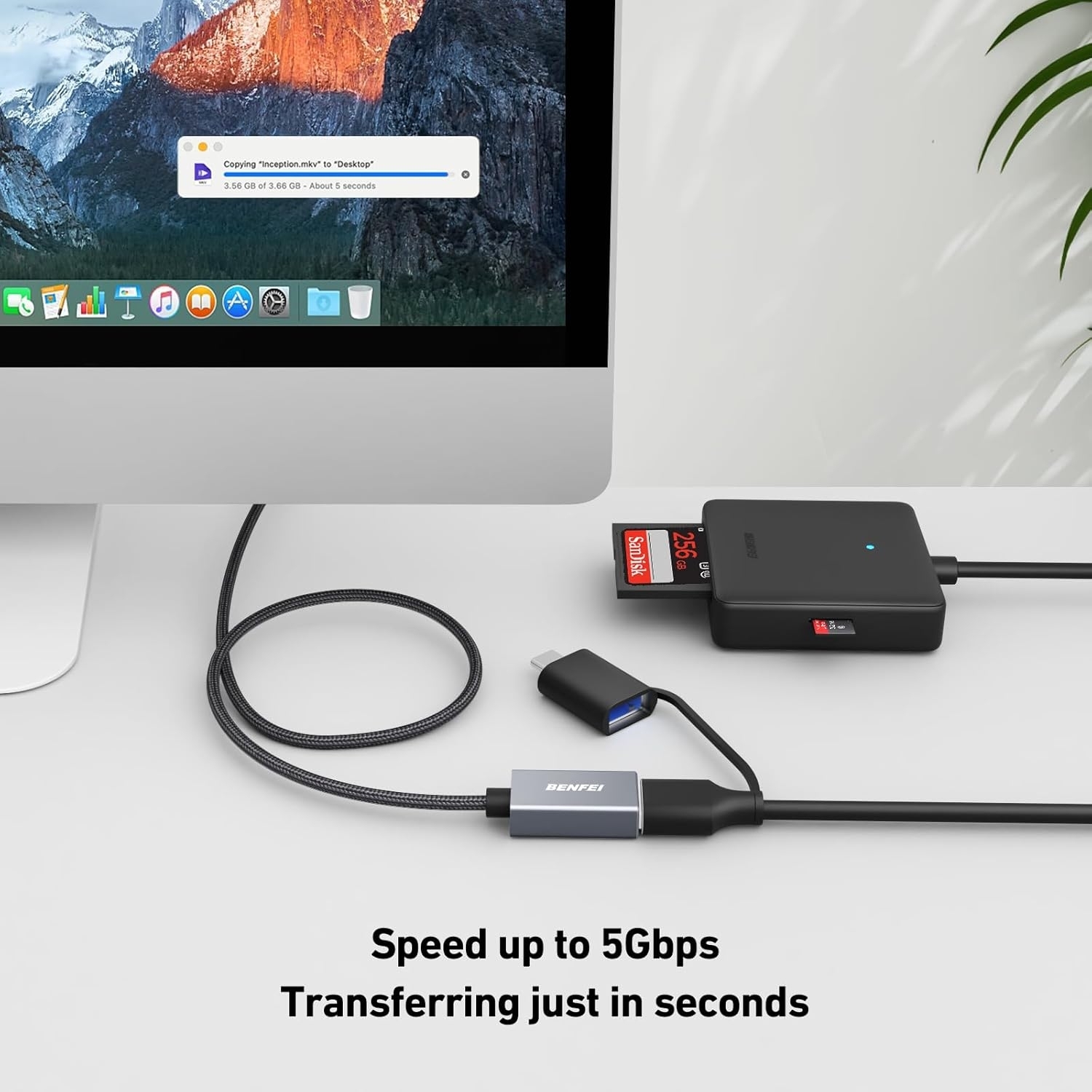 BENFEI USB3.0 AM to AF Extension Cable 3M view 2