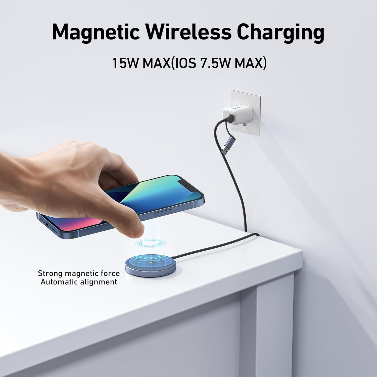 BENFEI 000401GY Magnetic Wireless Charger 15W Compatible with MagSafe Charger view 2