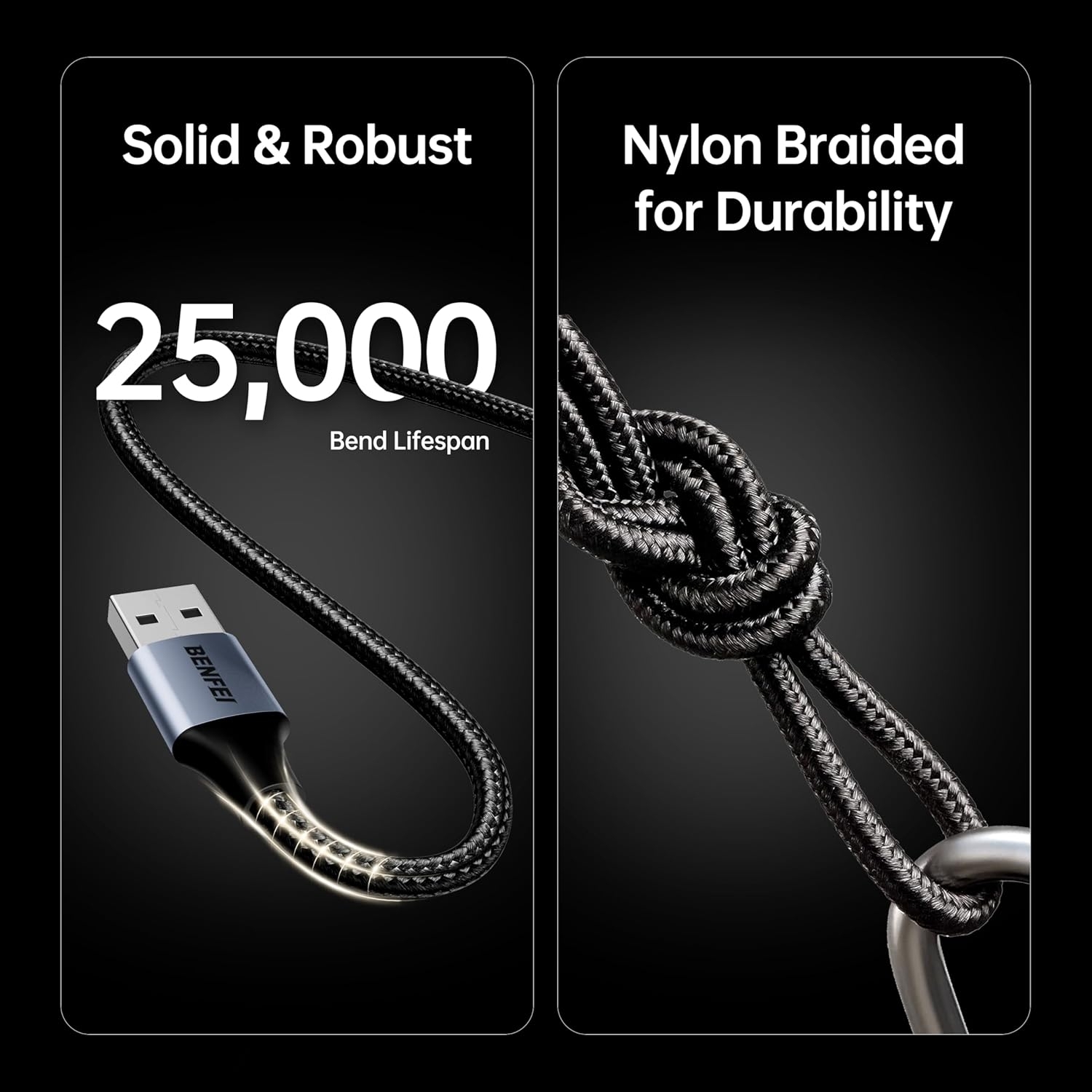 BENFEI 000406GY-2M USB Printer Cable, 6.6 FT/2 Meter USB A to USB B Cable view 6
