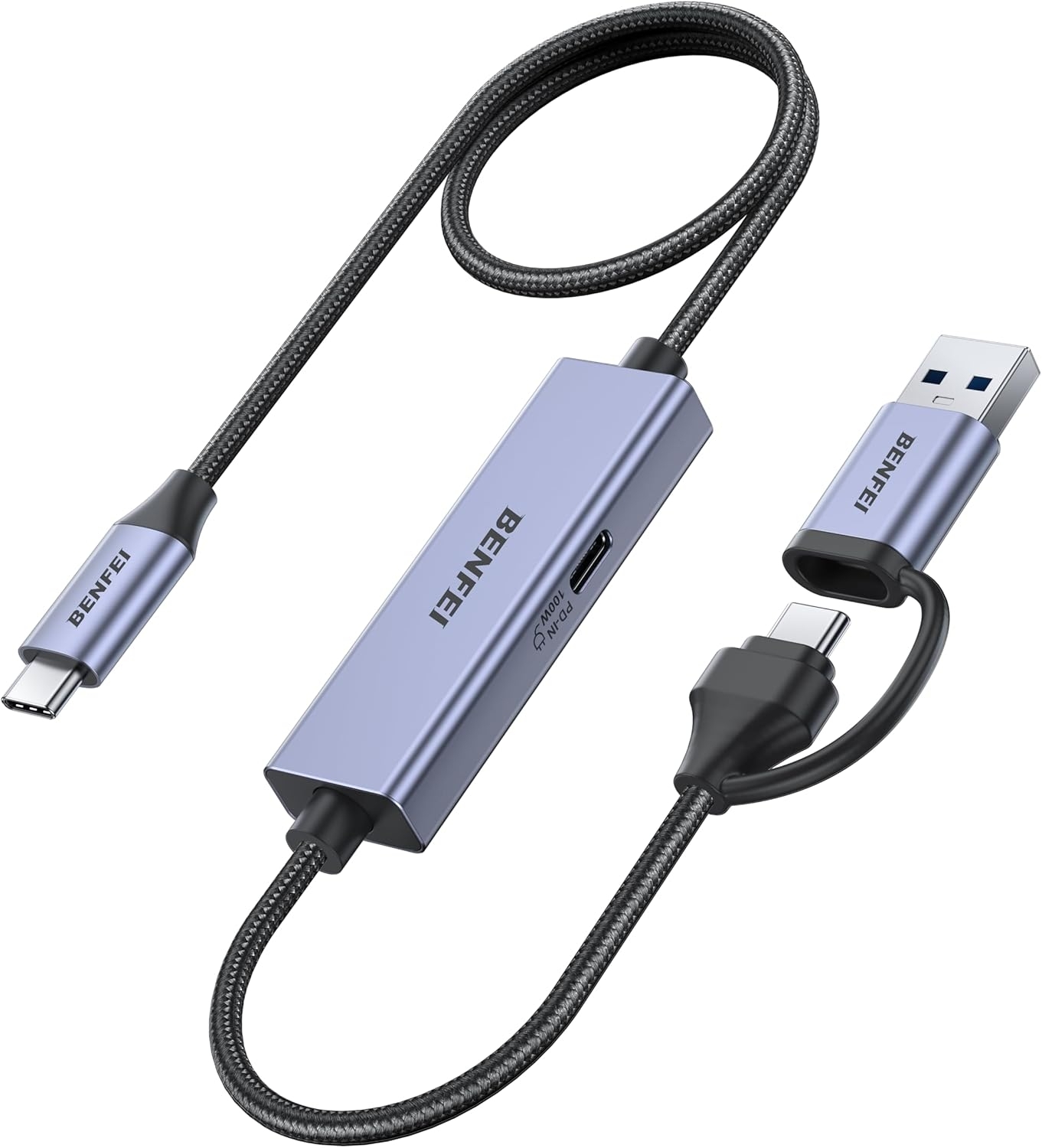 BENFEI 408GY USB-C to USB-C+A + PD (100W) Video/Audio Capture Card Supporting