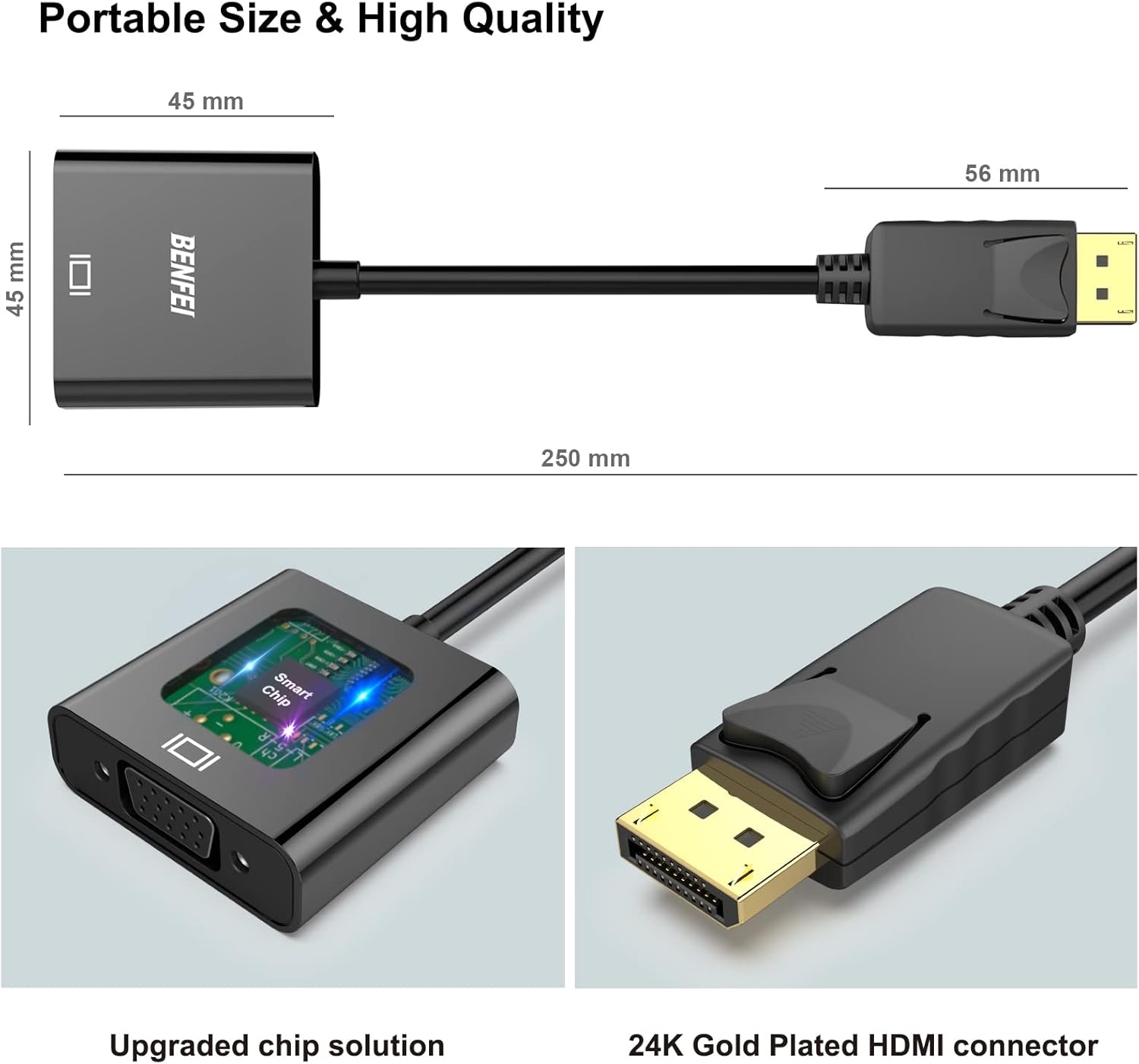 BENFEI DisplayPort to VGA,Gold-Plated Uni-directional Adapter view 6