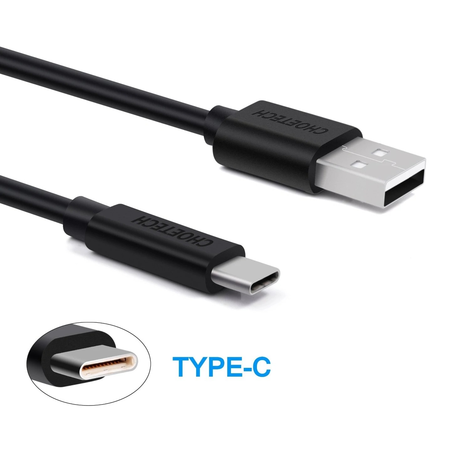 CHOETECH AC0004 USB-A to USB-C Charge & Sync Cable 3M Black view 5